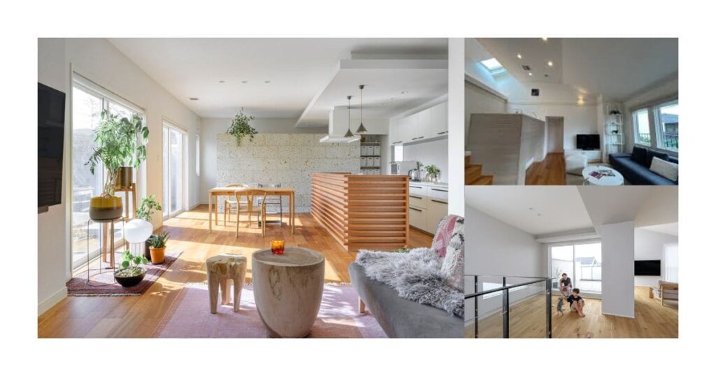 30坪・3LDK【総額4,000万円】勾配天井のリビング